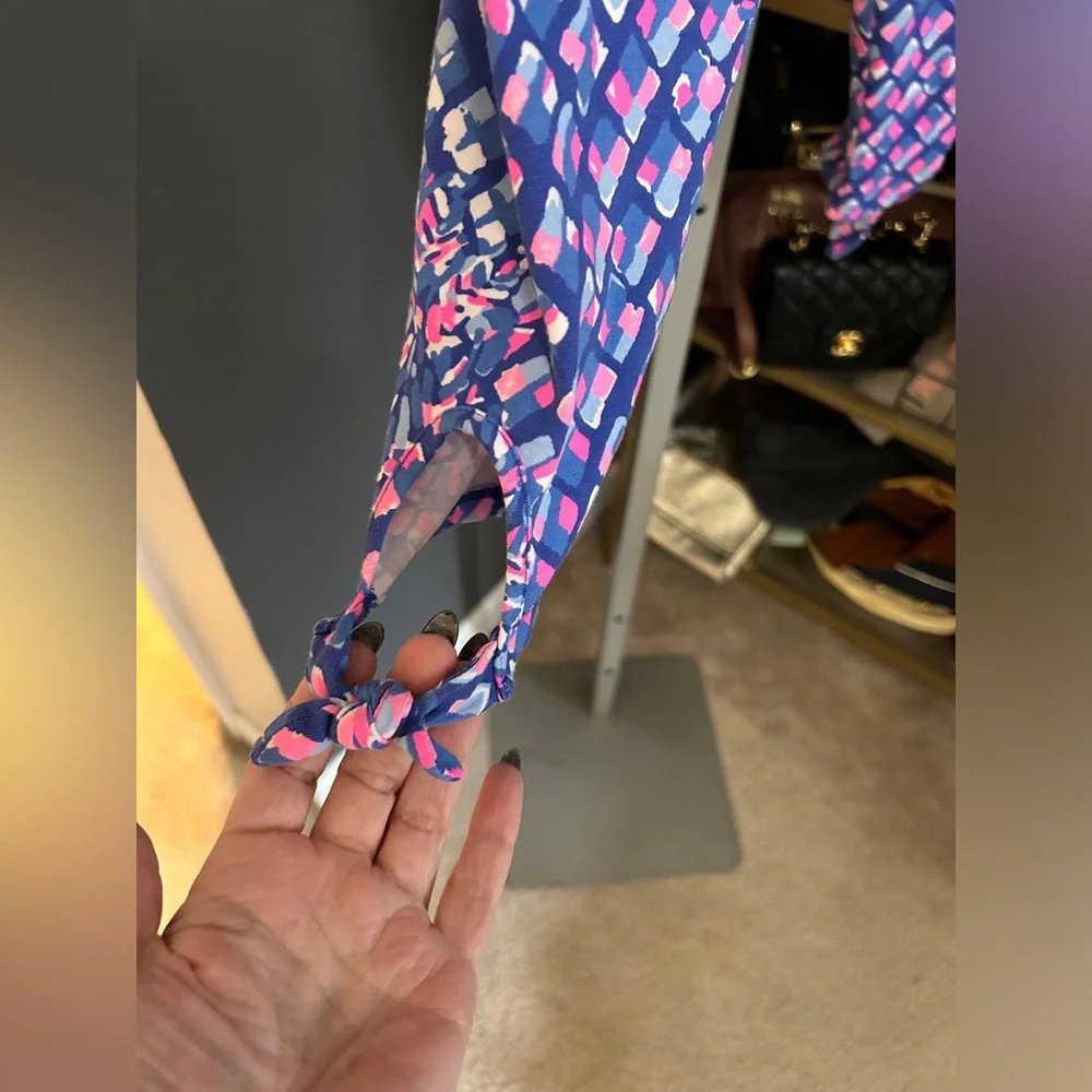 Lilly Pulitzer Leggings Luxletic Weekender Crop Royal Purple Toe in Pineapples